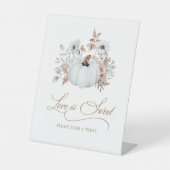 Signe De Table Automne Blanc Citrouille L'amour est doux (Recto)