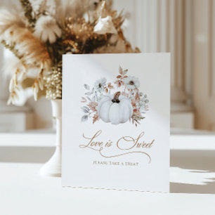 Signe De Table Automne Blanc Citrouille L'amour est doux