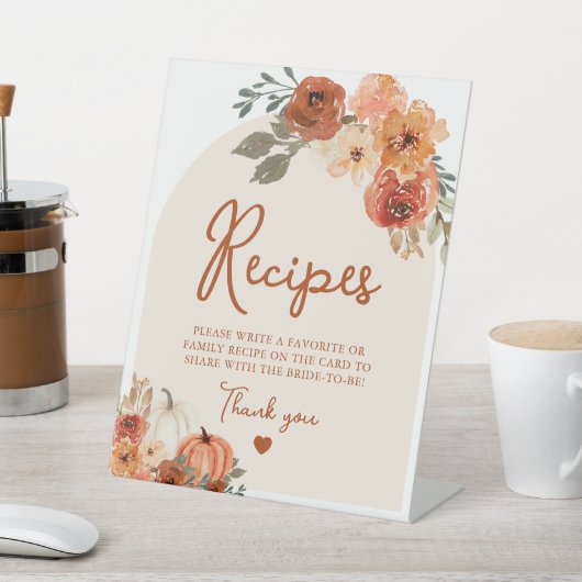 Signe De Table Automne Boho Terracotta Citrouille Recettes Fêtes (In SItu)
