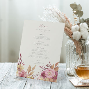 Signe De Table Automne Citrouille et Fleur sauvage Automne Menu d