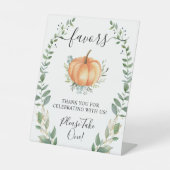 Signe De Table Automne Citrouille Verdure Gold Faveurs S'il vous  (Recto)