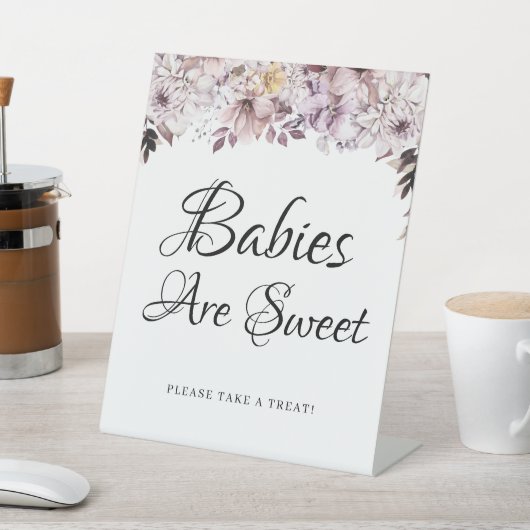 Signe De Table Automne Elégant Fleurs violettes Baby shower de fe (In SItu)