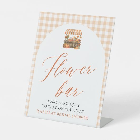 Signe De Table Automne En vichy Fraîchement Hors Du Marché Flower (Recto)