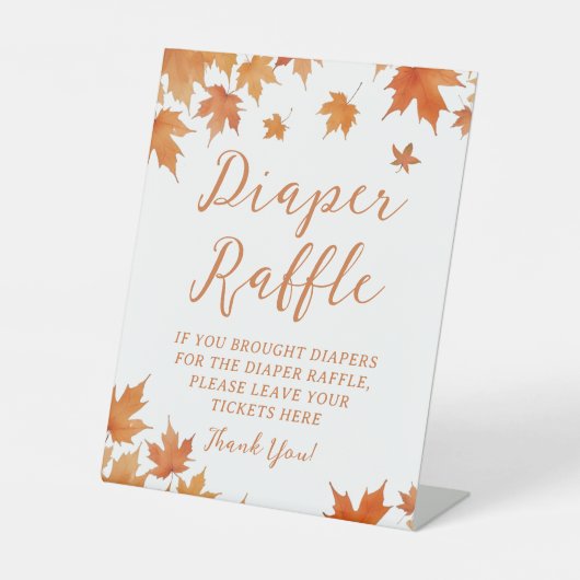 Signe De Table Automne Feuilles Baby shower Déchets Raffle (Recto)