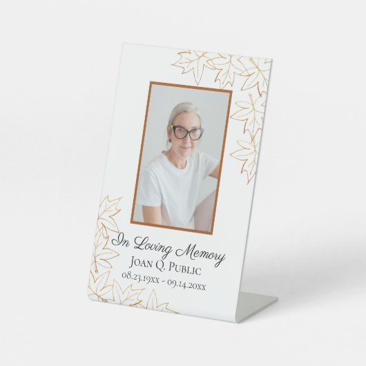 Signe De Table Automne Feuilles de l'érable Fête de la vie funéra (Recto)