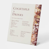 Signe De Table Automne Floral Bourgogne Crème Mariage Boissons Ba (Recto)