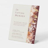 Signe De Table Automne Floral Bourgogne Mariage Memorial (Recto)