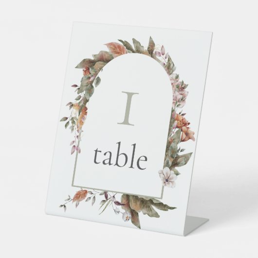 Signe De Table Automne Romance Arch Floral Mariage Numéro de tabl (Recto)
