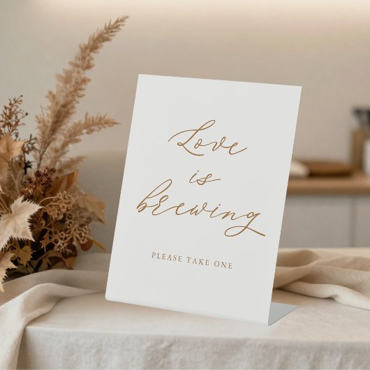 Signe De Table Autumn Bridal Shower Love is Brewing Coffee Favor