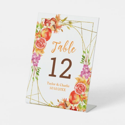 Signe De Table Autumn Fall Harvest Wedding Table Number (Recto)