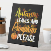 Signe De Table Autumn leaves and pumkins please funny halloween (In SItu)