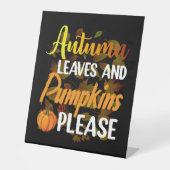 Signe De Table Autumn leaves and pumkins please funny halloween (Recto)