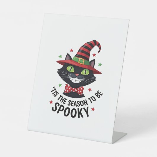 Signe De Table Avec chapeau de sorcière et cravate (Recto)