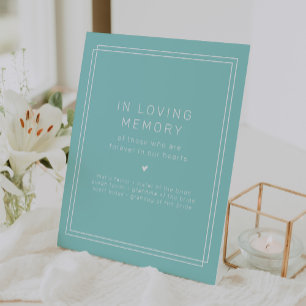 Signe De Table AVERA Mint Green In Loving Memory Mariage Memorial