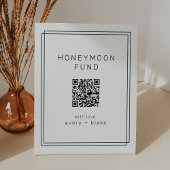 Signe De Table AVERA Moderne QR Code Mariage Honeymoon Fund