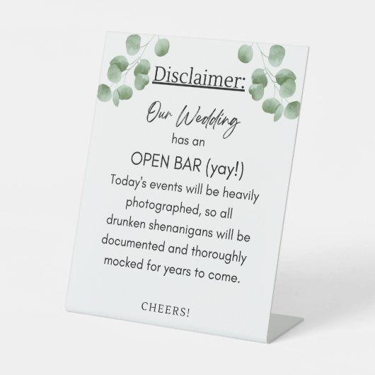 Signe De Table Avertissement de barre (Recto)