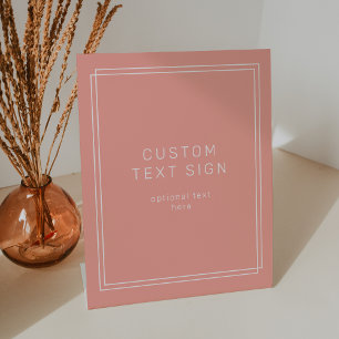 Signe De Table AVERTISSEMENT MINIMUM Peach Coral Mariage personna