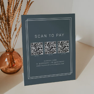 Signe De Table AVERY Bleu Nuit Foncé Affaires Code QR Scan Pour P