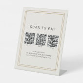 Signe De Table AVERY Chic Or Noir Affaires Code QR Scan Pour Paye (Recto)