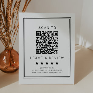 Signe De Table AVERY Code QR Moderne Minimaliste Laissez un comme
