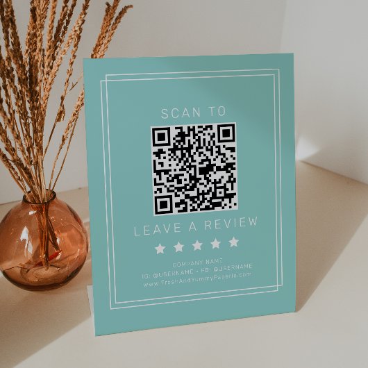 Signe De Table AVERY Code QR Vert Menthe Moderne Laissez un comme