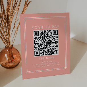 Signe De Table AVERY Minimal Blush Peach Business Scan To Pay