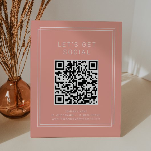 Signe De Table AVERY Minimal Blush Peach Let's Get Social Media