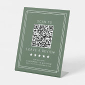 Signe De Table AVERY Rustique Code QR Vert Foncé Laissez un avis (Recto)
