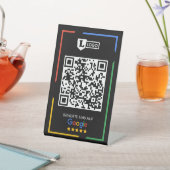 Signe De Table Avis Google avec code QR (In SItu)