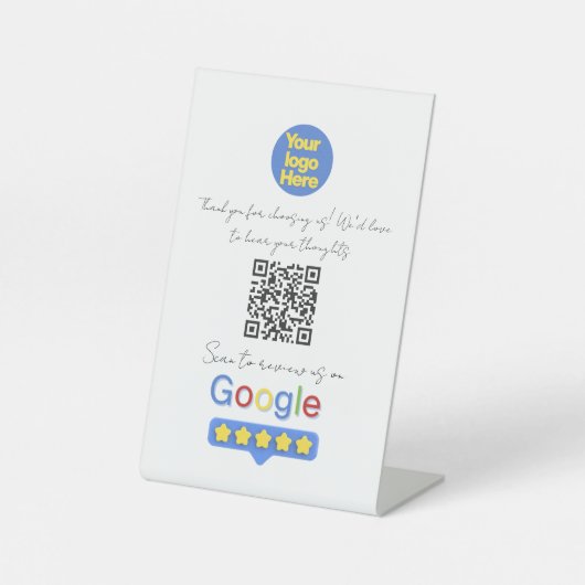 Signe De Table Avis Google | Code QR de lien de révision d'entrep (Recto)