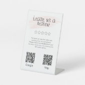 Signe De Table Avis Google Moderne 2 Codes QR Entreprise (Recto)