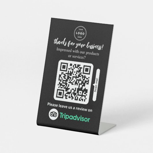 Signe De Table Avis TripAdvisor | Business Review Link QR Code (Recto)