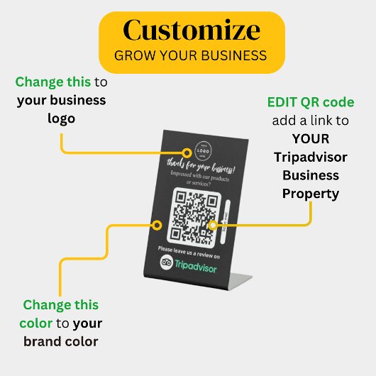 Signe De Table Avis TripAdvisor | Business Review Link QR Code