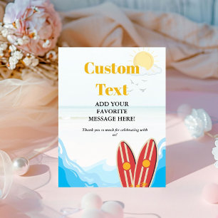 Signe De Table Baby beach surf boardbaby shower Signal préféré