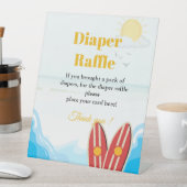 Signe De Table Baby beach surf Diaper baby shower de tombola (In SItu)