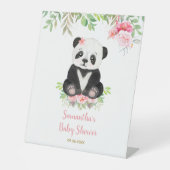 Signe De Table Baby Bear Blush Rose Greenery Baby shower fille (Recto)