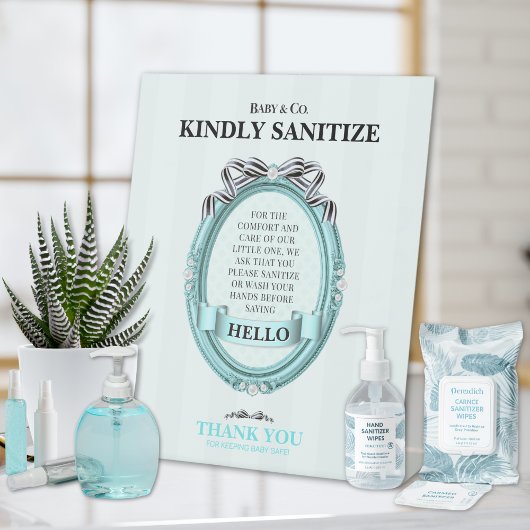 Signe De Table Baby & Co Sanitize Station Table Sign