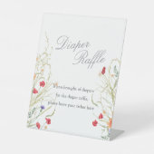 Signe De Table Baby in bloom - botanical wildflower Diaper Raffle (Recto)