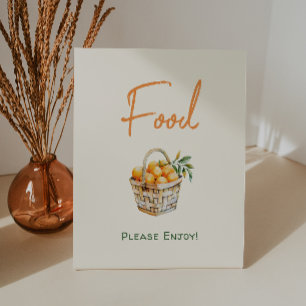 Signe De Table Baby shower à base de Citrus orange Little Cutie