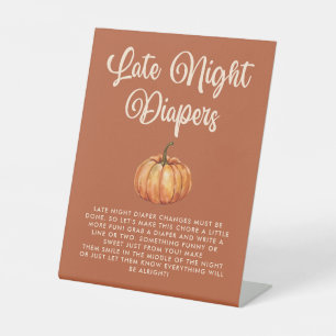 Signe De Table Baby shower Automne Late Night Diapers Jeu