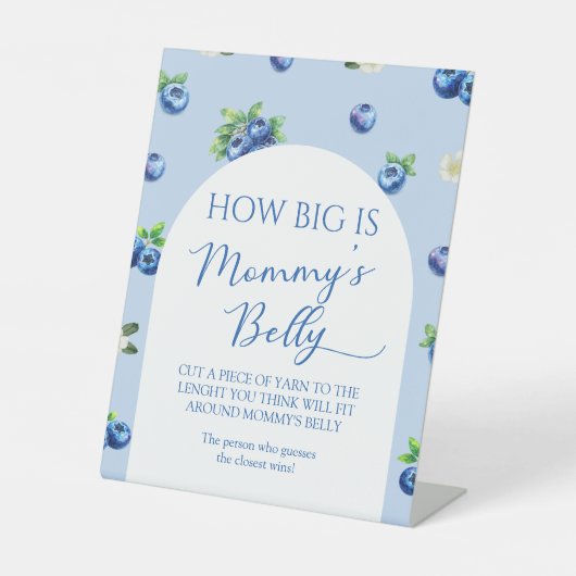 Signe De Table Baby Shower aux Myrtilles : Devinez la Taille de s (Recto)