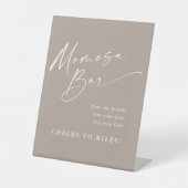 Signe De Table Baby shower bar Mimosa à script simple (Recto)