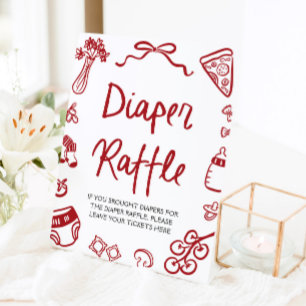 Signe De Table Baby shower bébé Ciao Italien moderne Raffle de co