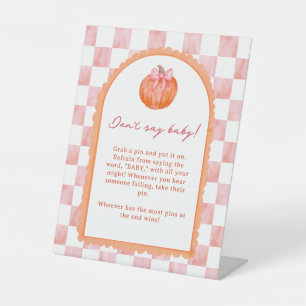 Signe De Table Baby Shower Bienvenue Citrouille Rose Aquarelle