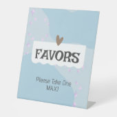 Signe De Table Baby shower bleu clair moderne en faveur (Recto)