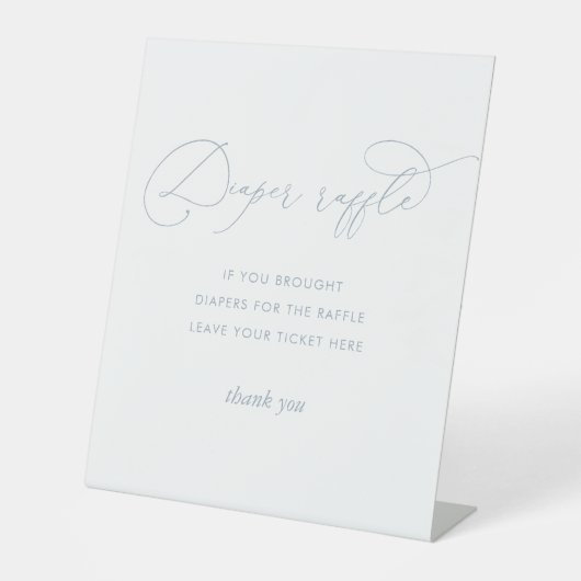 Signe De Table Baby shower bleu Dusty Raffle (Recto)