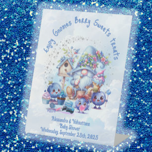 Signe De Table Baby shower Blueberry et Gnomes