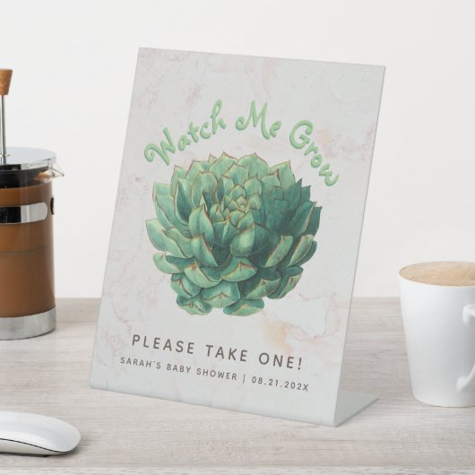 Signe De Table Baby shower botanique Succulent Me surveiller croi (In SItu)