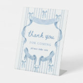 Signe De Table Baby shower Boy bleu Merci Favoriser (Recto)