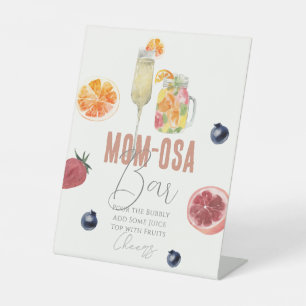 Signe De Table Baby shower/Brunch Aquarelle Mimosa/Maman-osa Bar